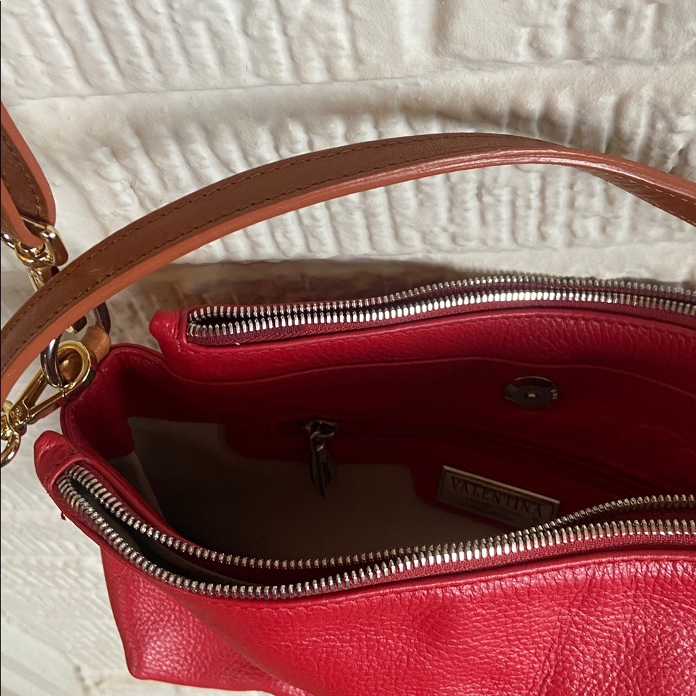 Valentina red leather Crossbody bag - Picture 3 of 9